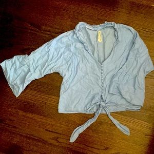 Cotton 3/4 bell sleeve top